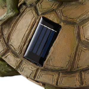 Frog And Turtle Solar Statue