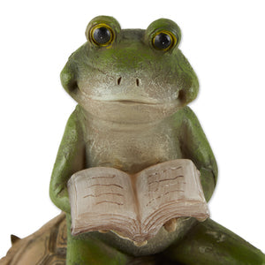 Frog And Turtle Solar Statue