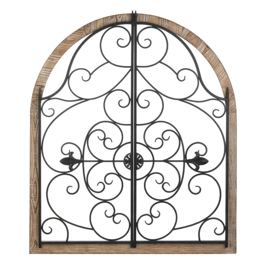 Arched Wood And Iron Wall Decor