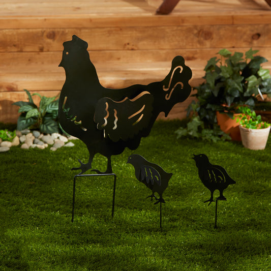 Chicken Family Garden Stake