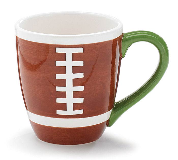 Football Design Hand Painted Ceramic Coffee Mug