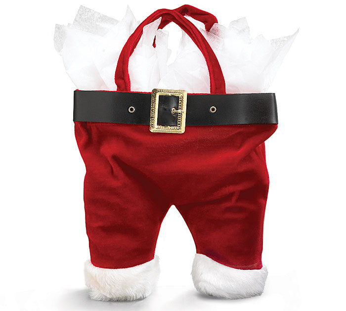 Plush Santa Pants Gift Bag
