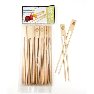 Bamboo Double Skewer 25 Ct