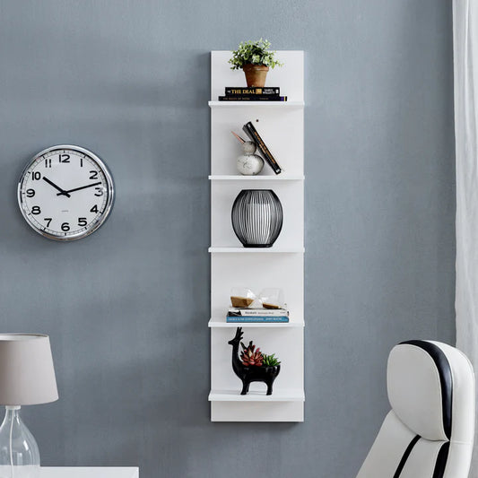 White Wall Mount Vertical Shelving Unit