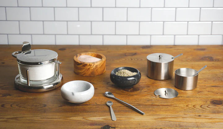 White Marble Herb Salt Bowls