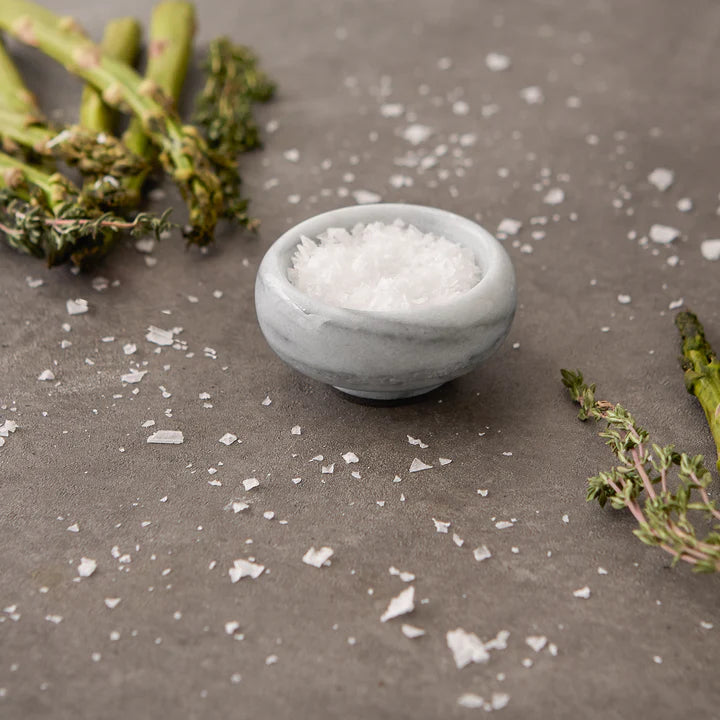White Marble Herb Salt Bowls