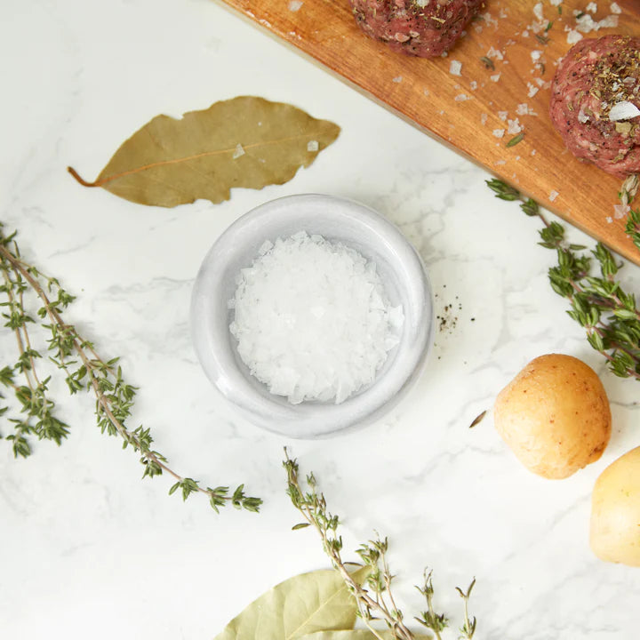 White Marble Herb Salt Bowls