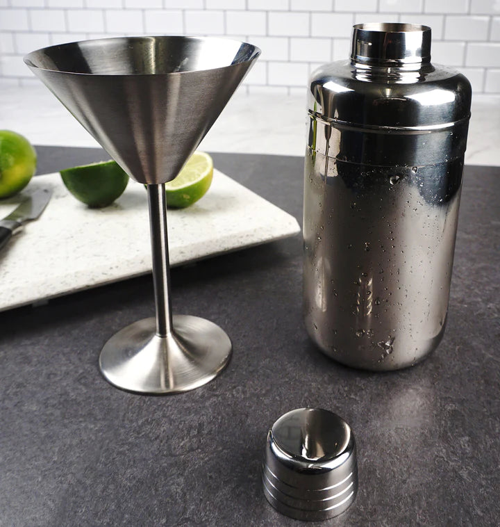 Stainless Steel Martini Glass Set Of 2