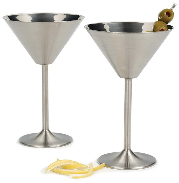 Stainless Steel Martini Glass Set Of 2