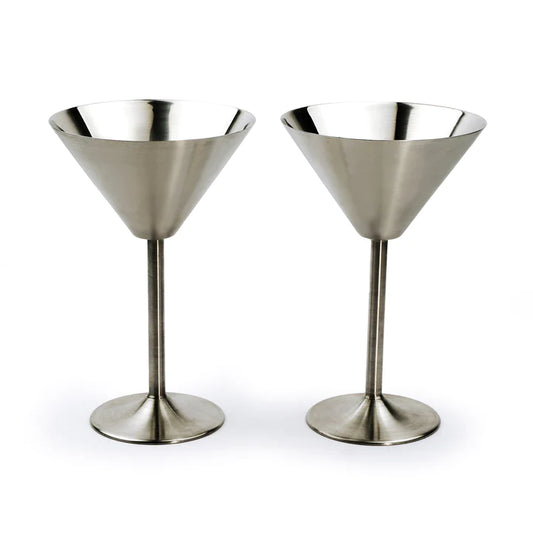 Stainless Steel Martini Glass Set Of 2
