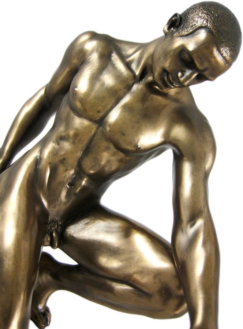 Bronze Nude Kneeling Male statue