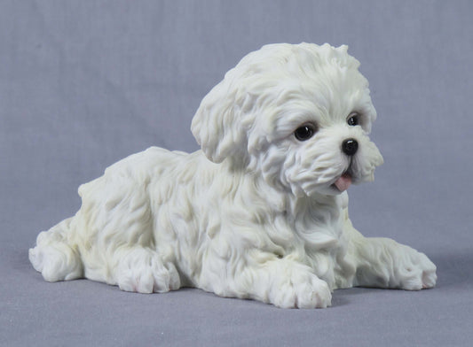 White Terrier Maltese Puppy Statue