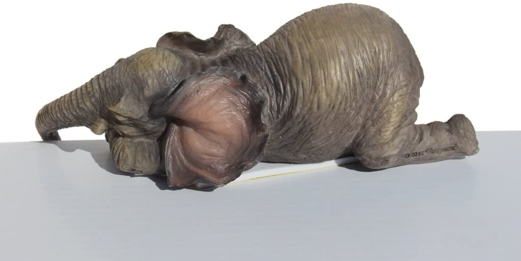 Adorable Lounging Baby Elephant Figurine