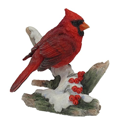 Cardinal  Bird On Snowy Branch Statue
