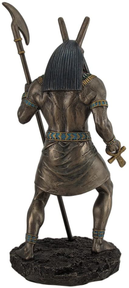 Egyptian Seth Holding Ankh And Was Scepter Statue