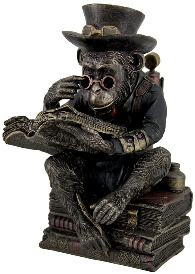 Steampunk Chimpanzee Scholar Statue