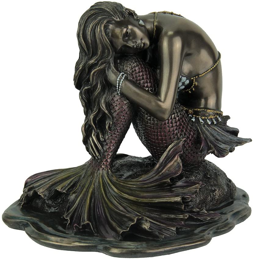 Mermaid Sitting On Rock Sculpture