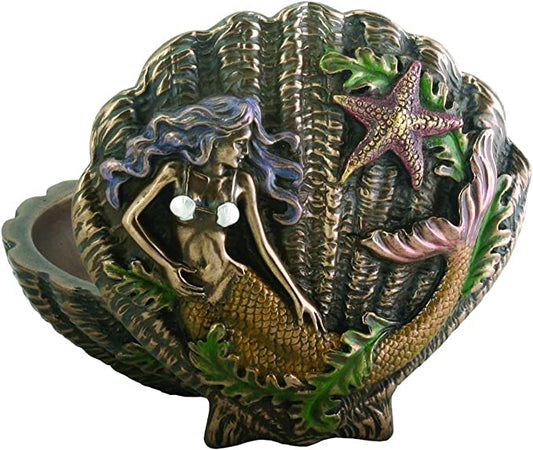Mermaid Shell Box Jewelry Accessory Holder