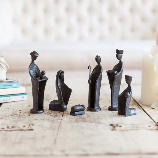 6 Pc. Iron Nativity Set Family & Kings